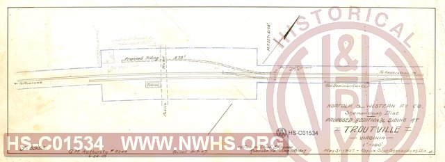 Proposed Additional Siding at Troutville VA