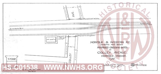 Proposed Crossing Gates at Colley Avenue, Norfolk VA, Lamberts Point Branch.