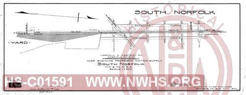 N&W Rwy Norfolk Division, Map Showing Proposed Water Supply, South Norfolk MP 3 to MP 4