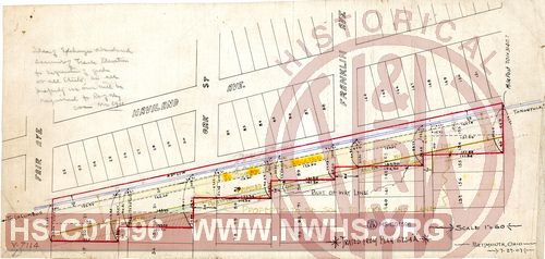 N&W Ry, Untitled Map of proposed exchange of lands for double tracking in Columbus.