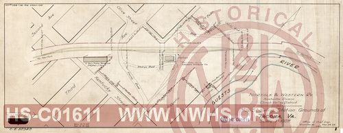 N&W Ry, Pocahontas Division, Clinch Valley District, Map showing station grounds at Tacoma, Va