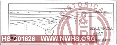 N&W Ry Co, Proposed Ash hoist and cinder tracks at Pulaski, Va MP 315+1900'