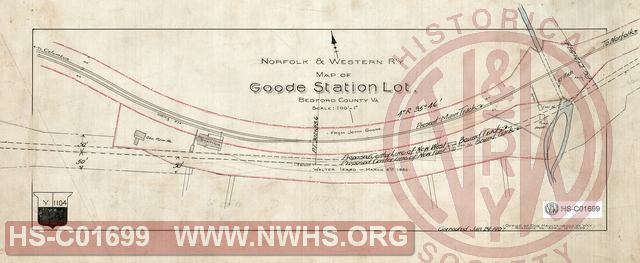N&W R'y, Map of Goode Station Lot, Bedford County Va