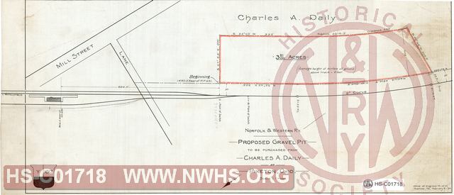 N&W R'y, Proposed gravel pit to be purchased from Charles A. Daily at Piketon, Ohio