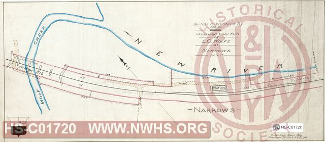 N&W R'y, Rad Div, Proposed coal bin of L.C. Wolfe at Narrows