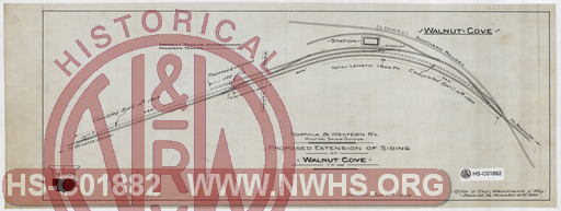 N&W R'y, Winston-Salem Division, Proposed extension of siding at Walnut Cove