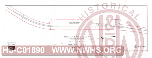 N&W R'y, Radford Division, Proposed siding for station use at Draper, MP 6+580'