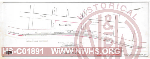 N&W R'y, Winston-Salem Division, Proposed station siding and extenstion of passing siding at Mayodan, MP 92+2326'