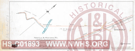 N&W R'y, Winston-Salem Division, Proposed tank and pipe line at Starkey, MP 11+4177'