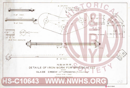 N&W RR, Details of Iron Work for Bridge No. 137 over Glade Creek 11th Crossing (Zimmermans)