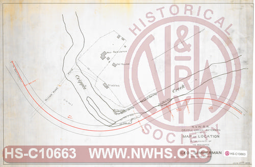 N&W RR, Cripple Creek Extension, Map of residence of George Simmerman