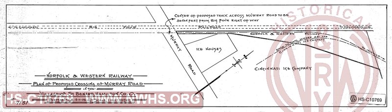 Plan of Proposed Crossing of Murray Road in the Village of St. Bernard, Hamilton County OH