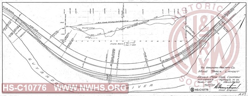 Mine Track Layout for Devils Fork Coal Co., MP 5.8 Winding Gulf Branch
