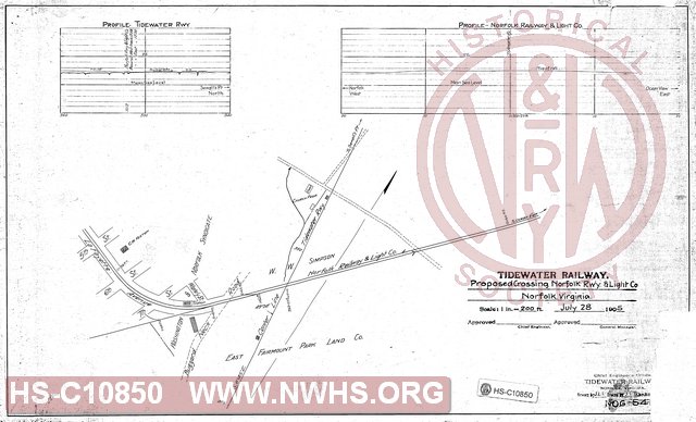 Proposed Crossing, Norfolk Railway & Light Co., Norfolk VA
