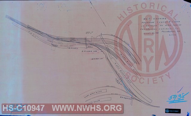 Map Showing Proposed Tracks & Tipple in Relation to N&W Tracks, Pocahontas Collieries Co., Pocahontas VA