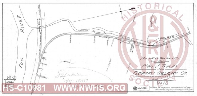Plan of Tracks of the Flournoy Colliery Co., MP 410+1358'