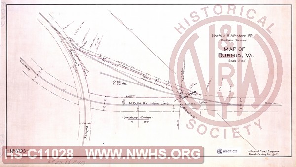 N&W R'y, Durham division, Map of Durmid, Va