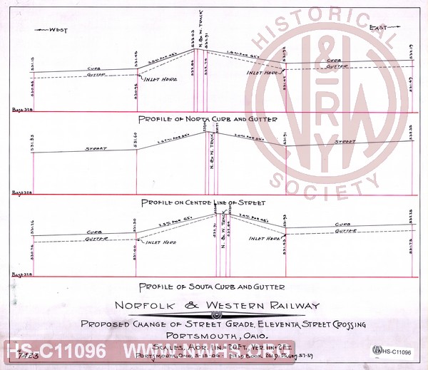 N&W, Proposed change of street grade, Eleventh street crossing, Portsmouth, Ohio