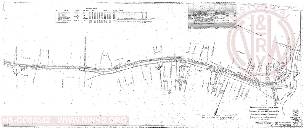 Right-of-Way and Track Map, Cincinnati District (Scioto Div), Station 211+20 to Station 316+80