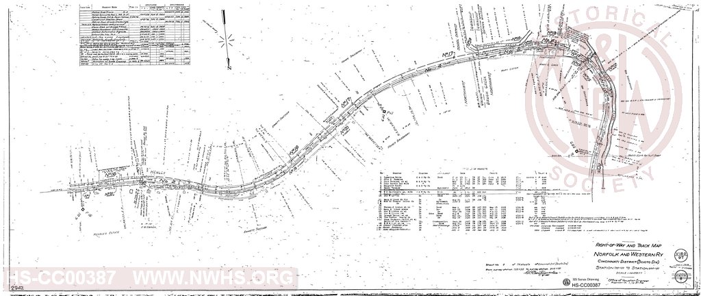 Right-of-Way and Track Map, Cincinnati District (Scioto Div), Station 739+20 to Station 844+80