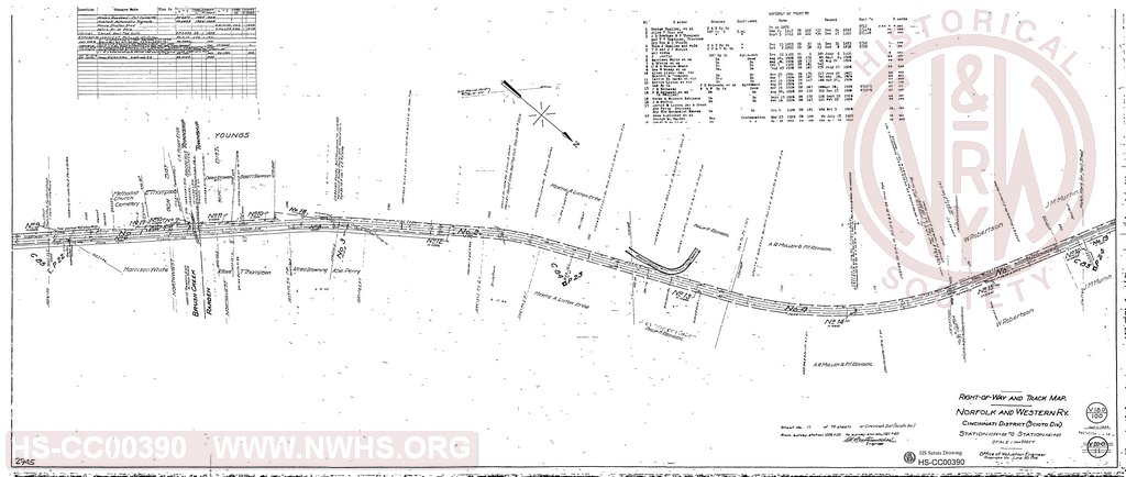 Right-of-Way and Track Map, Cincinnati District (Scioto Div), Station 1056+00 to Station 1161+60