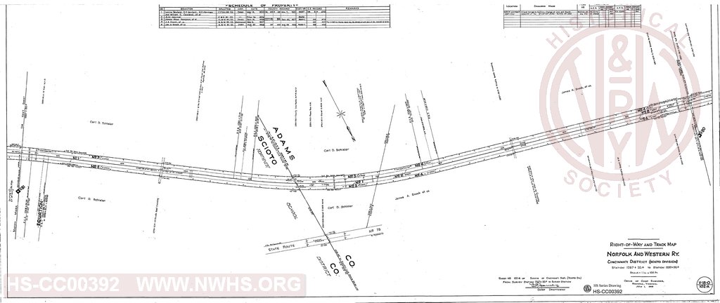 Right-of-Way and Track Map, Cincinnati District (Scioto Div), Station 1267+20