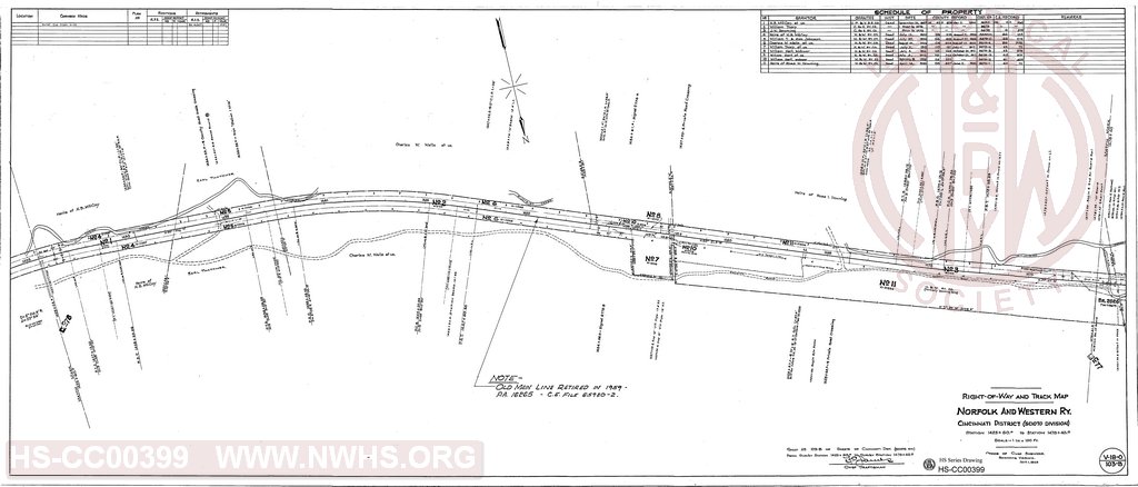 Right-of-Way and Track Map, Cincinnati District (Scioto Div), Station 1425+60 to Station 1478+40