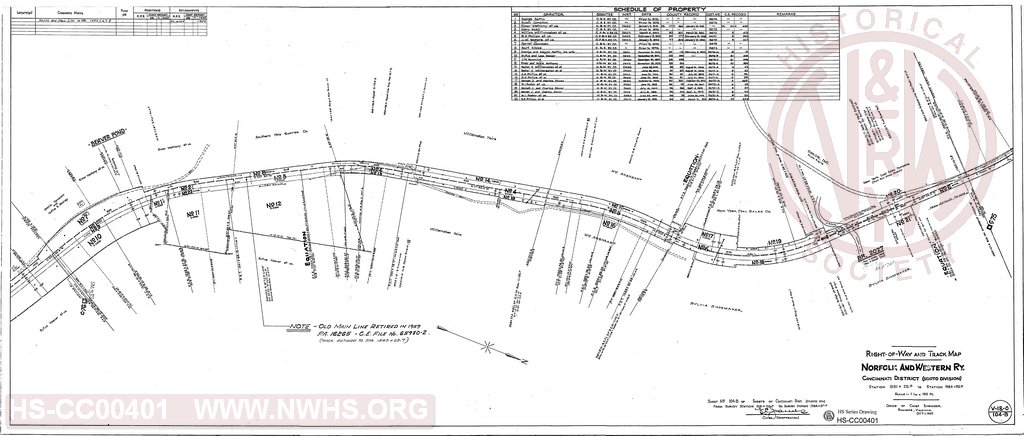 Right-of-Way and Track Map, Cincinnati District (Scioto Div), Station 1531+20 to Station 1584+00