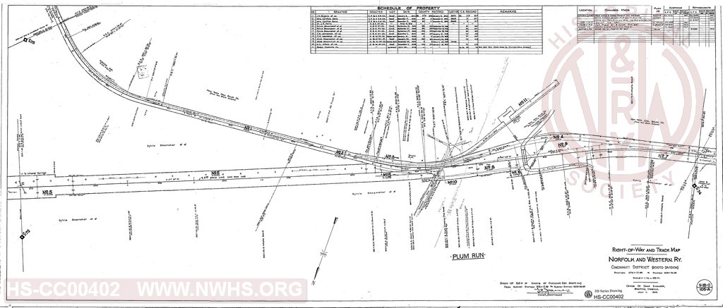 Right-of-Way and Track Map, Cincinnati District (Scioto Div), Station 1574+17.89 to Station 1626+94.65
