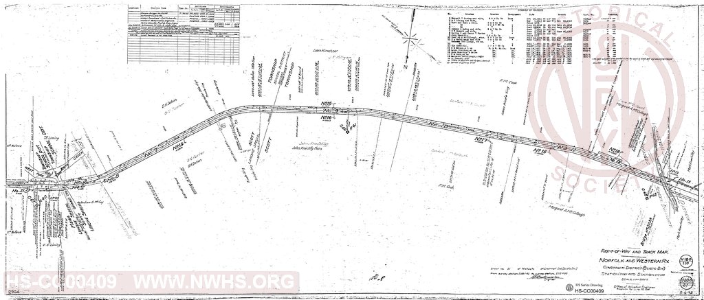 Right-of-Way and Track Map, Cincinnati District (Scioto Div), Station 2006+400 to Station 2112+00