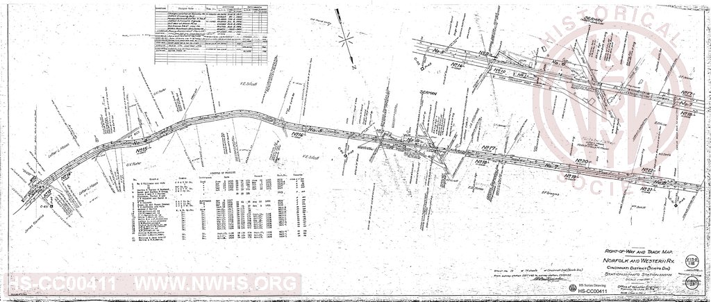 Right-of-Way and Track Map, Cincinnati District (Scioto Div), Station 2217+60 and Station 2323+20