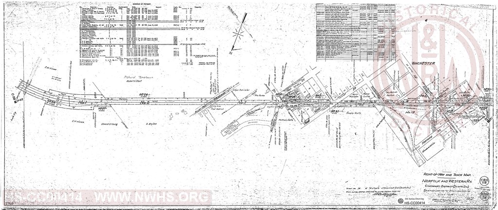 Right-of-Way and Track Map, Cincinnati District (Scioto Div), Station 2481+60 to Station 2534+40