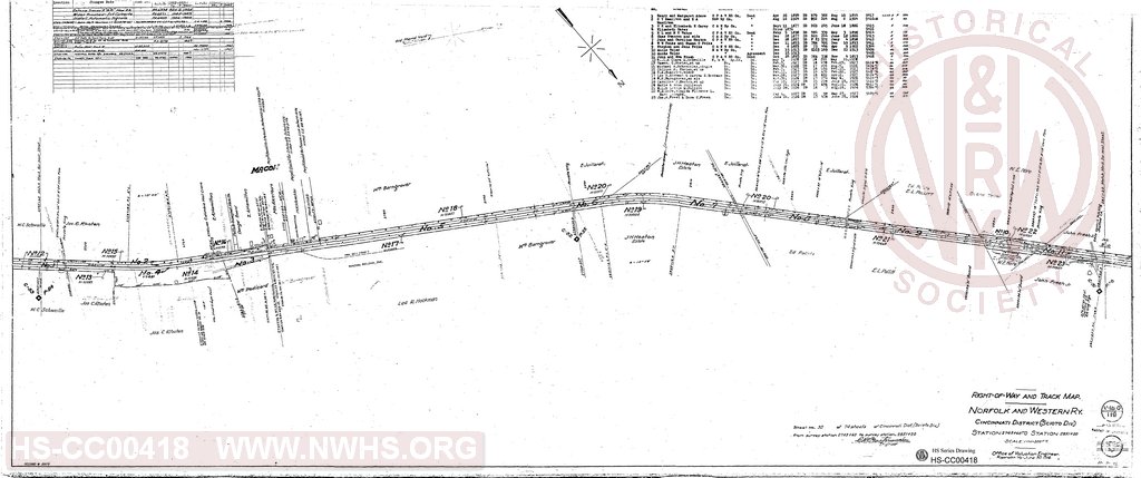 Right-of-Way and Track Map, Cincinnati District (Scioto Div), Station 2745+60 to Station 2851+20