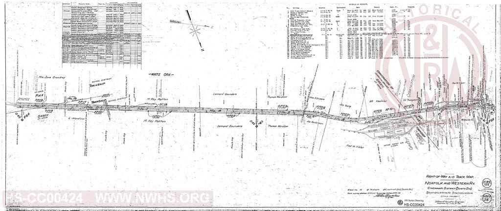 Right-of-Way and Track Map, Cincinnati District (Scioto Div), Station 3273+60 to Station 3379+20