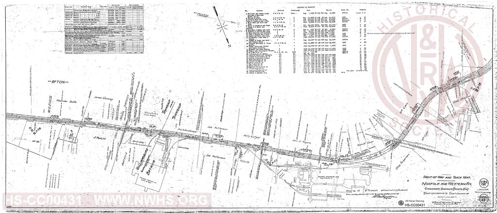 Right-of-Way and Track Map, Cincinnati District (Scioto Div), Station 3907+20 to Station 4012+80
