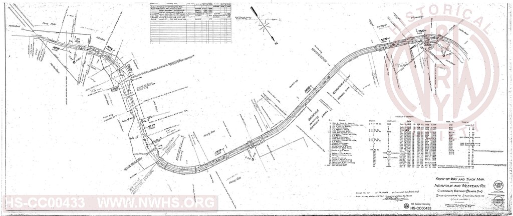 Right-of-Way and Track Map, Cincinnati District (Scioto Div), Station 4118+40 Station 4224+00