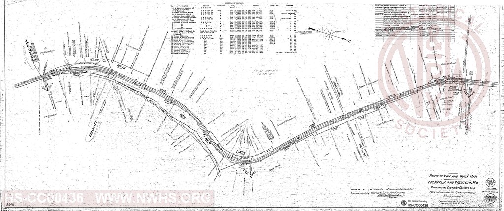 Right-of-Way and Track Map, Cincinnati District (Scioto Div), Station 4329+60 to Station 4435+20