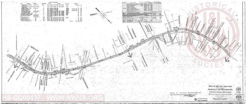 Right-of-Way and Track Map, Cincinnati District (Scioto Div), Station 4435+20 to Station 4540+0.80