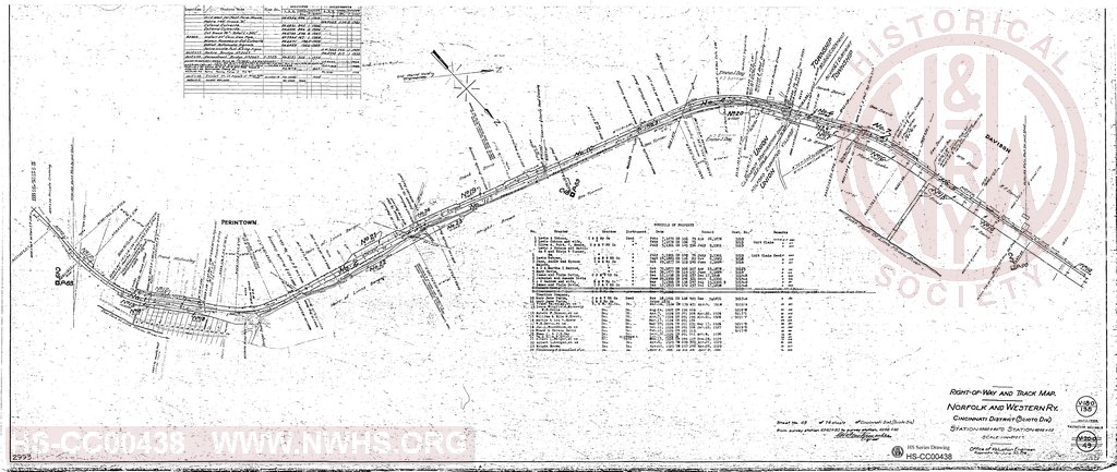Right-of-Way and Track Map, Cincinnati District (Scioto Div), Station 4540+0.80 to Station 4646+40