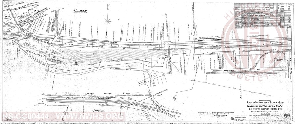 Right-of-Way and Track Map, Cincinnati District (Scioto Div), Station 5068+80 to Station 5121+60