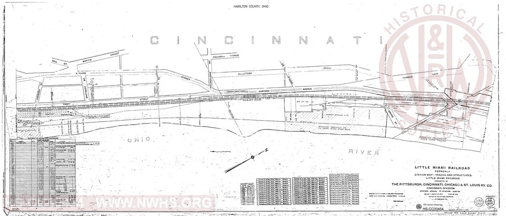 Right-of-Way and Track Map, Little Miami Railroad., Station 6236+56 to Station 6289+36