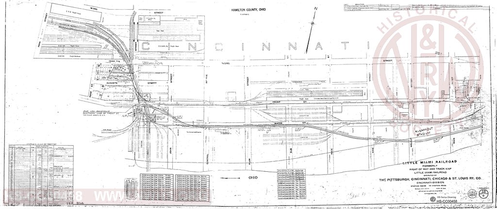 Right-of-Way and Track Map, Little Miami Railroad., Station 44+26 to Station 96+04