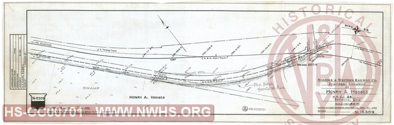 N&W Ry Co., Drainage complaint of Henry A. Hodges M.P. C-24, Batavia, OH