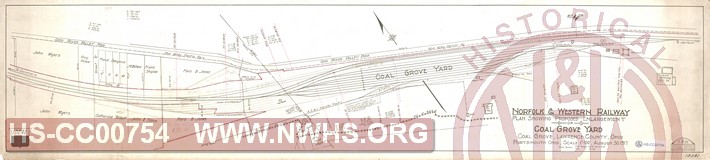 N&W Ry, Plan showing proposed enlargement of Coal Grove Yard, Coal Grove, Lawrence County, Ohio