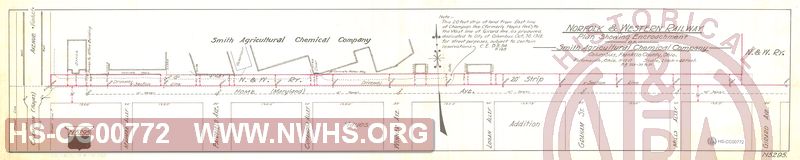 N&W Rwy,Plan Showing Encroachment of Smith Agricultural Chemical Company, Columbus, OH