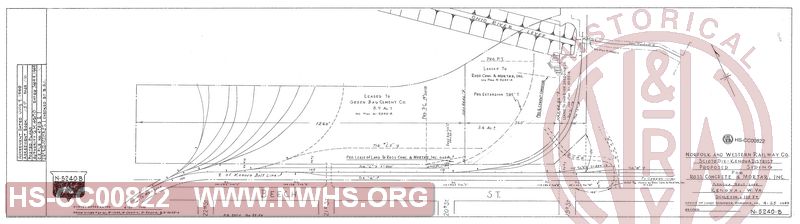 N&W Rwy, Kenova District - Proposed Siding for Ross Concrete & Mortar Inc., Kenova Belt Line, Kenova WV.