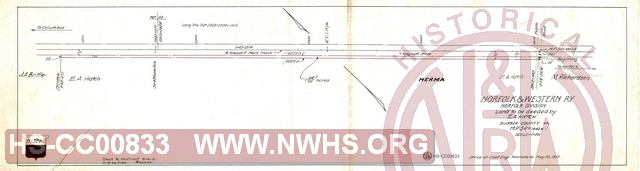 N&W Rwy Norfolk Div., Land to be Deeded by E.A. Hatch, Sussex County VA, MP 54+1842.8'
