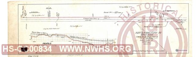 N&W Rwy Norfolk Div., Land to be Deeded by T.E. Griffith, Sussex County VA, MP 57+1500.5'
