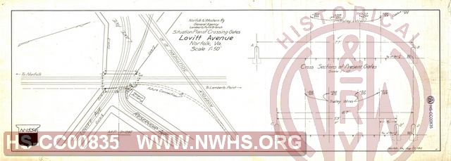 N&W Rwy Lamberts Point Branch, Situation Plan of Crossing Gates, Lovitt Avenue, Norfolk VA