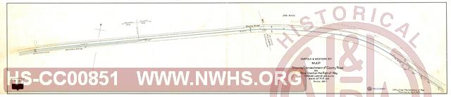 N&W Rwy, Map Showing Enchroachment of County Road as Now Used on the Right of Way through Land of Jos. Alvis east of MP 332.